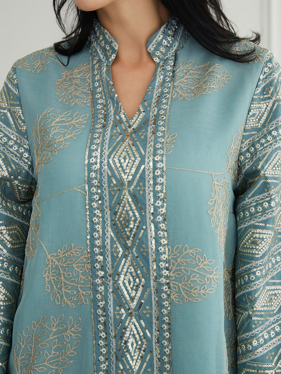 Robe caftan Doris Eid brodée de paillettes #25423