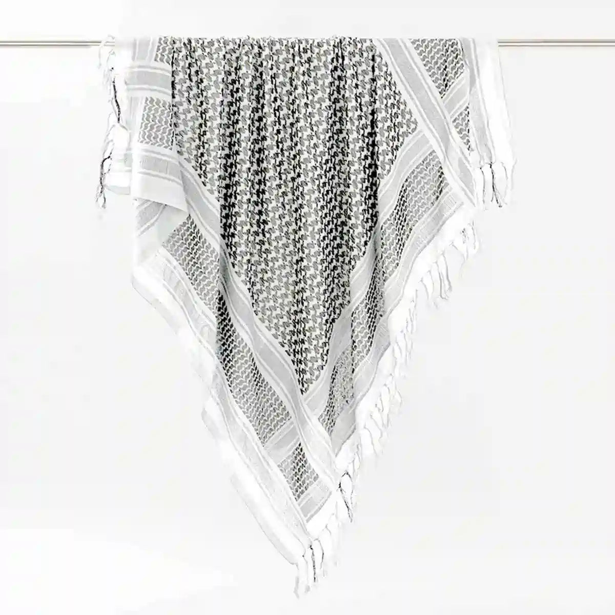 Foulard keffieh palestinien 100 % coton, foulard palestinien à pompons, foulard tactique Shemagh pour la tête et le cou pour hommes et femmes