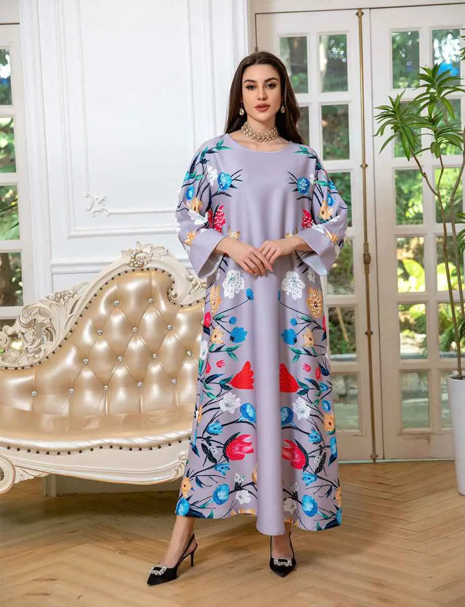 Robe Eid Robe Caftan Imprimé Arabe Caftan Abaya