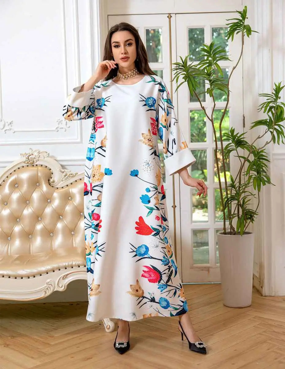 Robe Eid Robe Caftan Imprimé Arabe Caftan Abaya