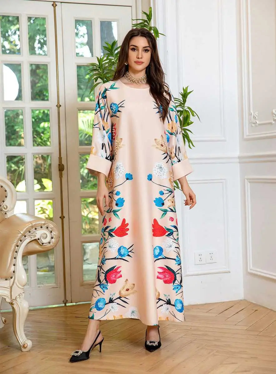 Robe Eid Robe Caftan Imprimé Arabe Caftan Abaya