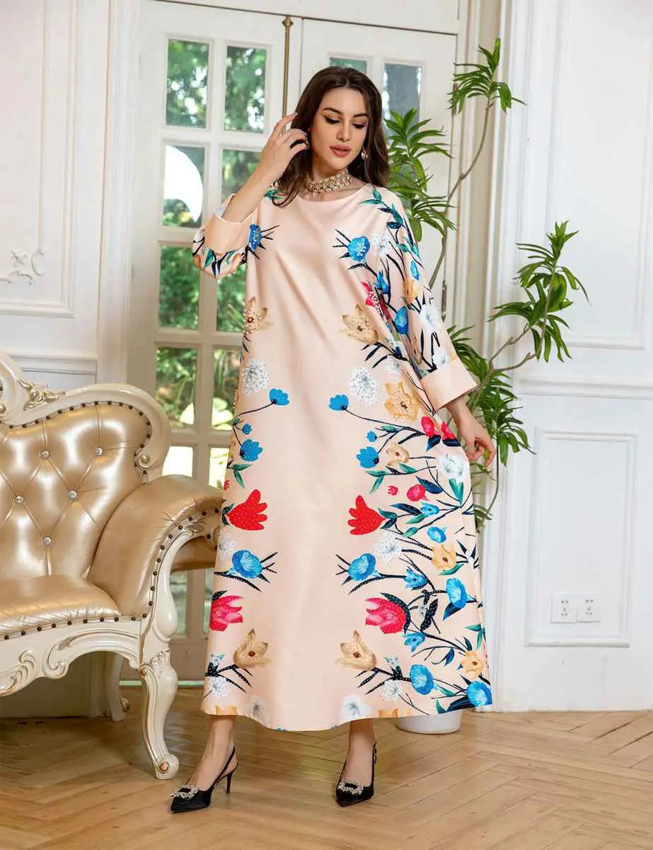 Robe Eid Robe Caftan Imprimé Arabe Caftan Abaya