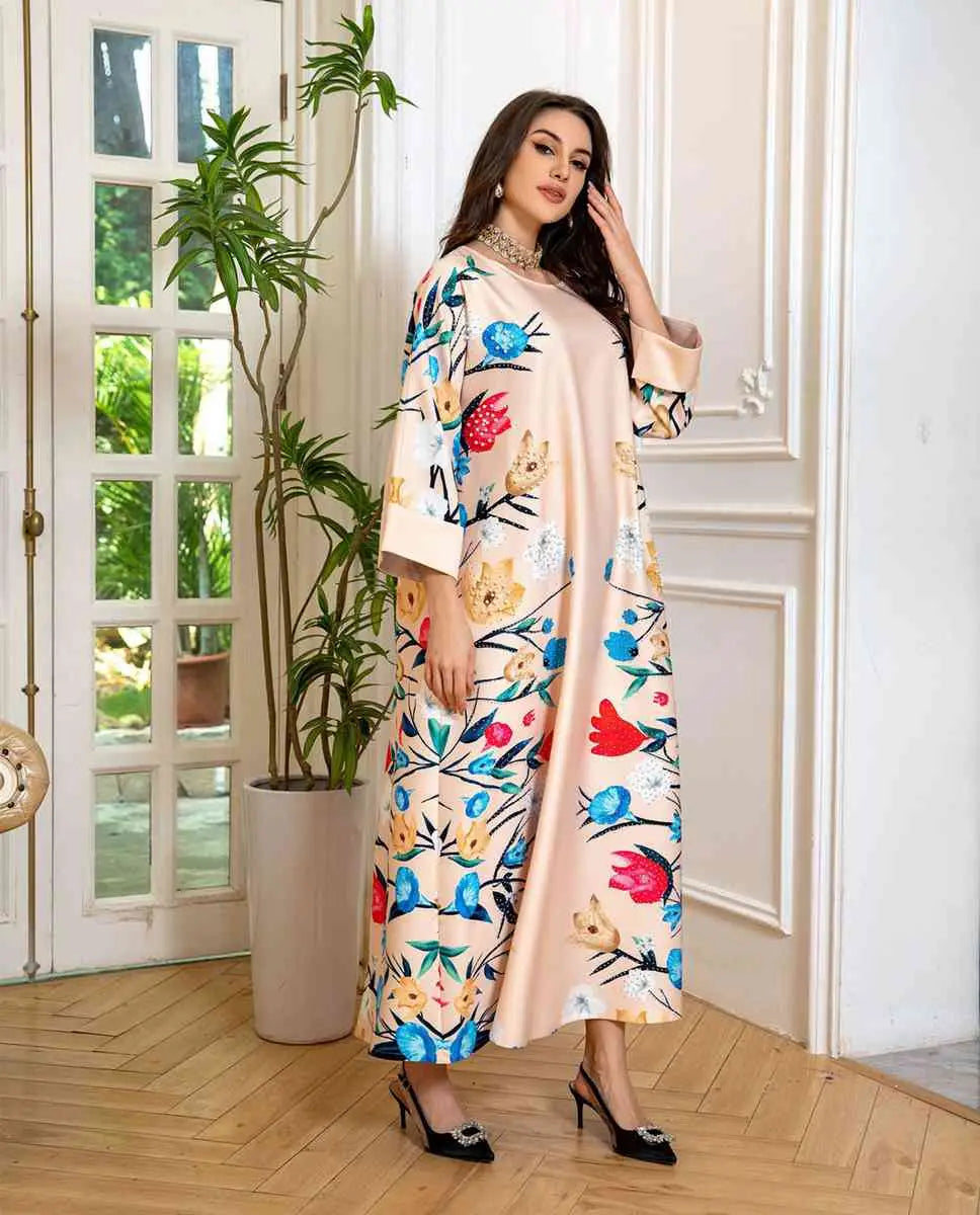 Robe Eid Robe Caftan Imprimé Arabe Caftan Abaya