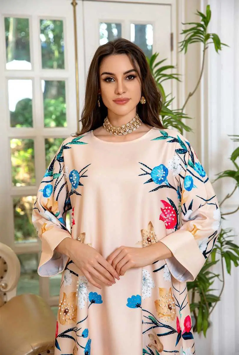 Robe Eid Robe Caftan Imprimé Arabe Caftan Abaya