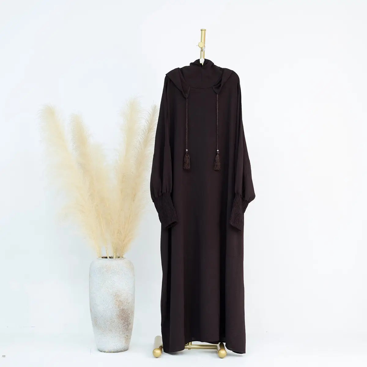 Robe de prière Abaya à capuche en coton mélangé Jilbab Vêtements Halal
