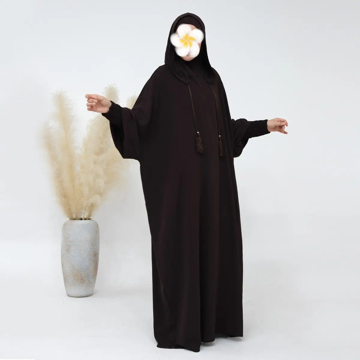 Robe de prière Abaya à capuche en coton mélangé Jilbab Vêtements Halal