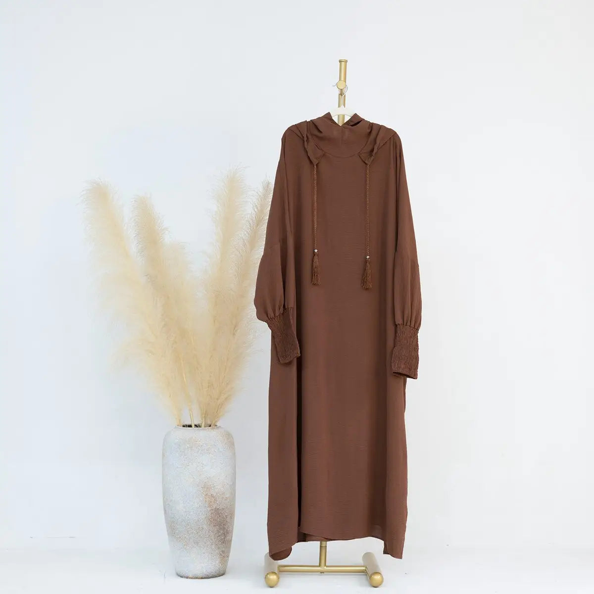 Robe de prière Abaya à capuche en coton mélangé Jilbab Vêtements Halal