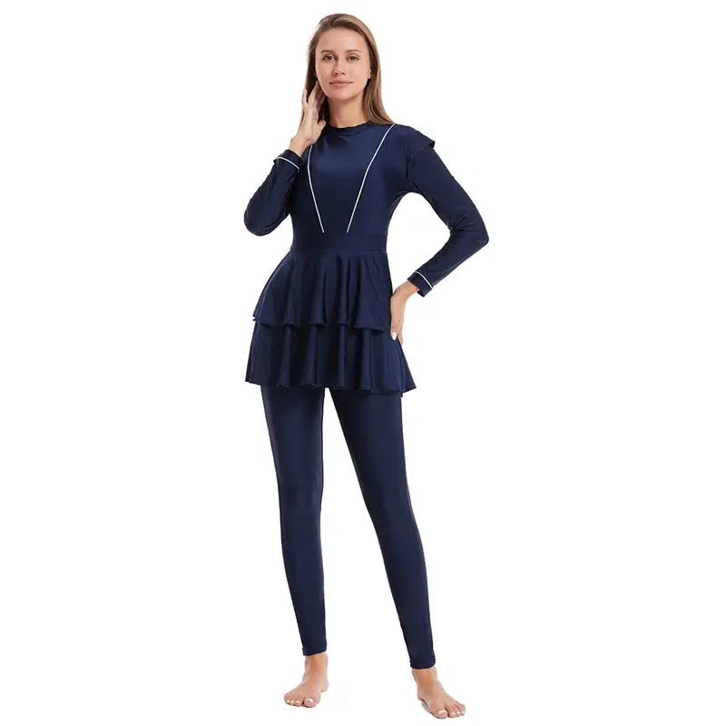 Maillot de bain 3 pièces pour femmes musulmanes, burkini avec coussinets d'allaitement