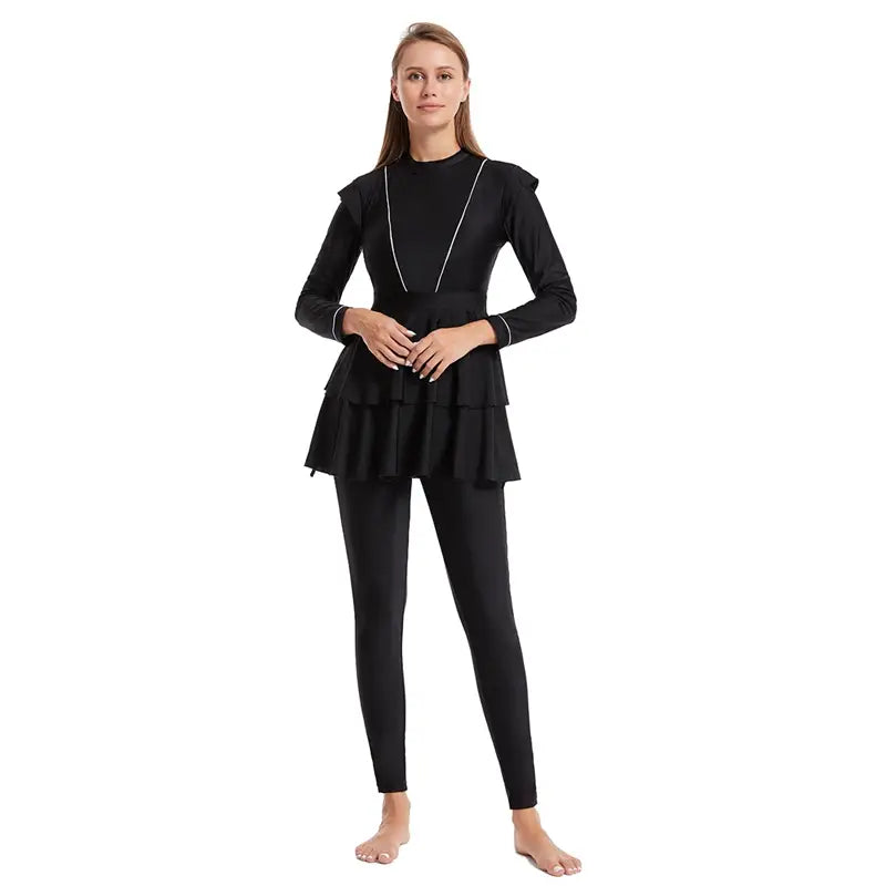 Maillot de bain 3 pièces pour femmes musulmanes, burkini avec coussinets d'allaitement