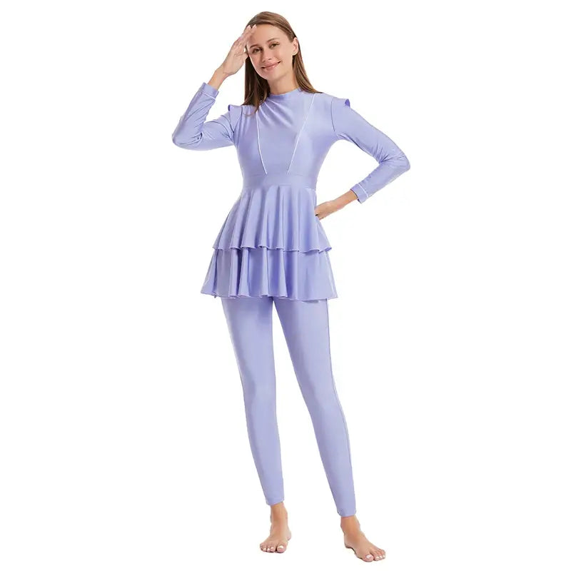 Maillot de bain 3 pièces pour femmes musulmanes, burkini avec coussinets d'allaitement