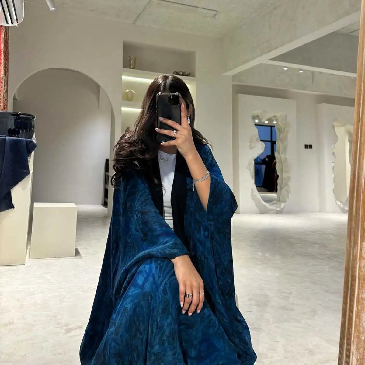 Robe Abaya ouverte Tie-dye Cadigan