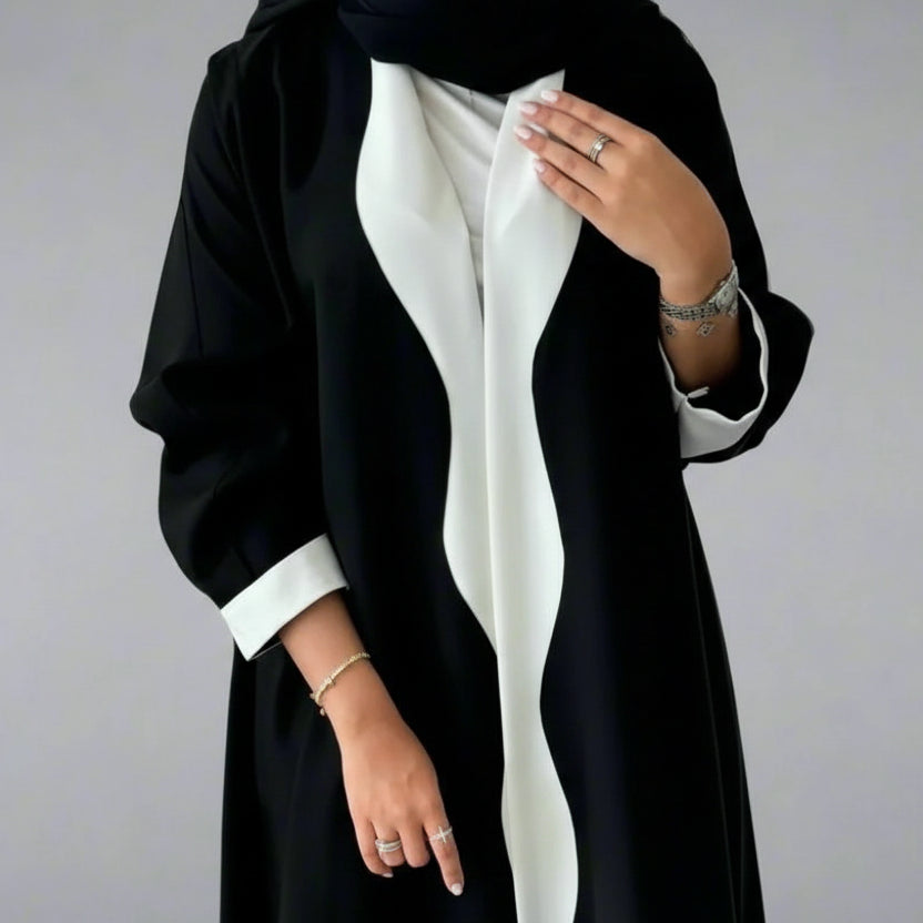 Robe Abaya ouverte style cardigan arabe de Dubaï #25220