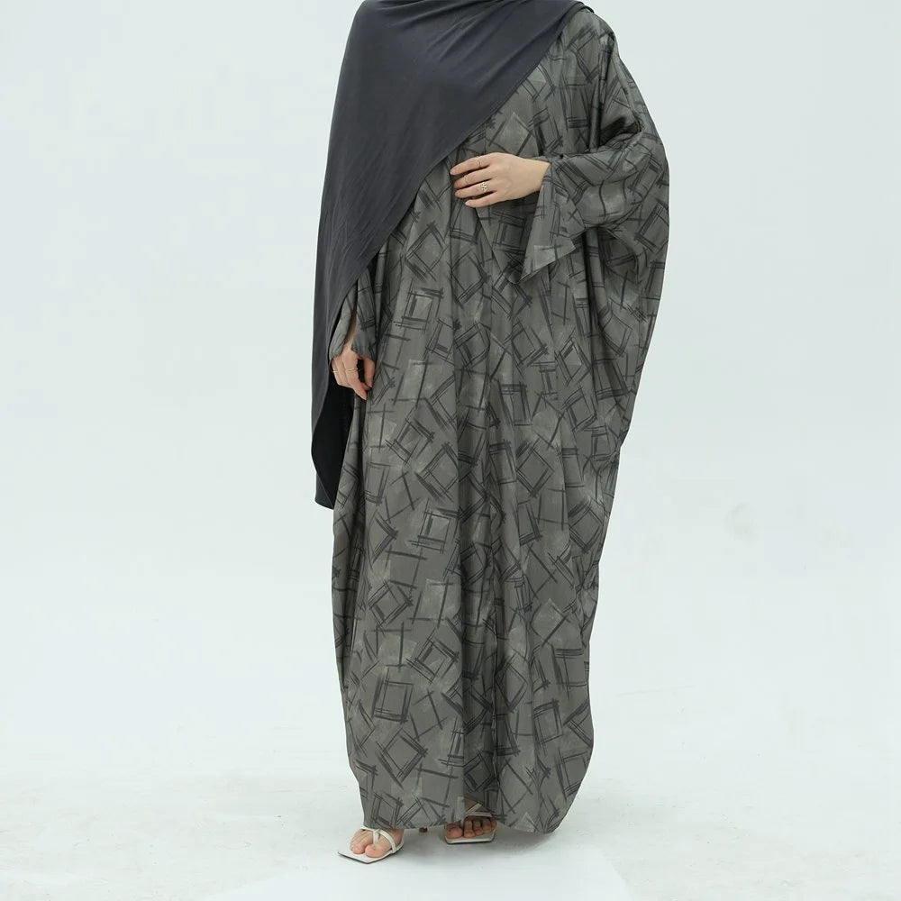 Robe abaya ouverte à imprimé cardigan Moyen-Orient Dubaï #25983
