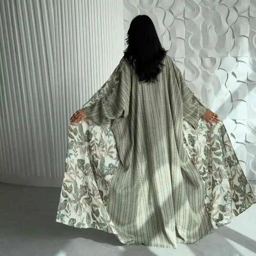 Robe Abaya ouverte en cardigan imprimé #25224