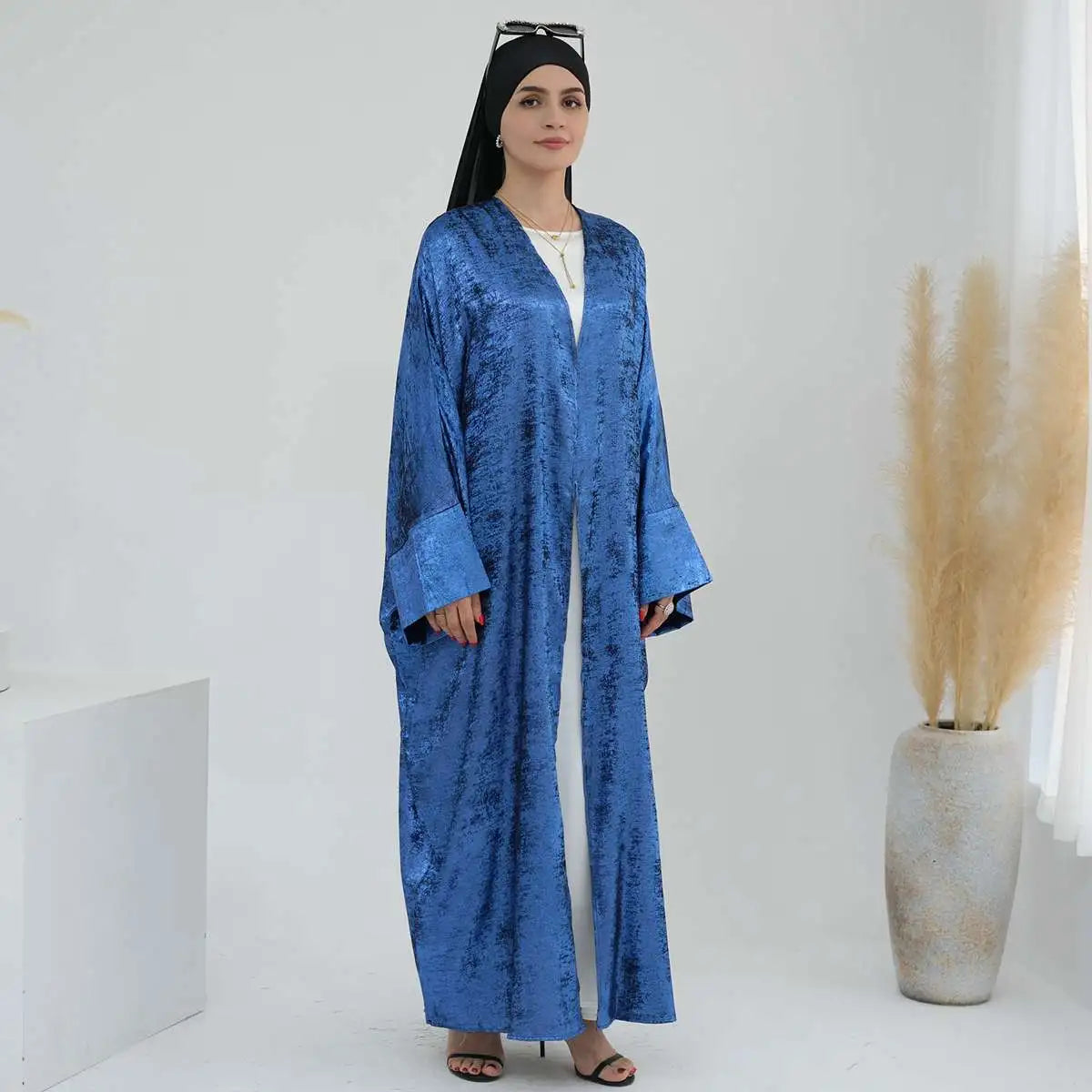Robe Abaya ouverte en cardigan - Tissu bronzant