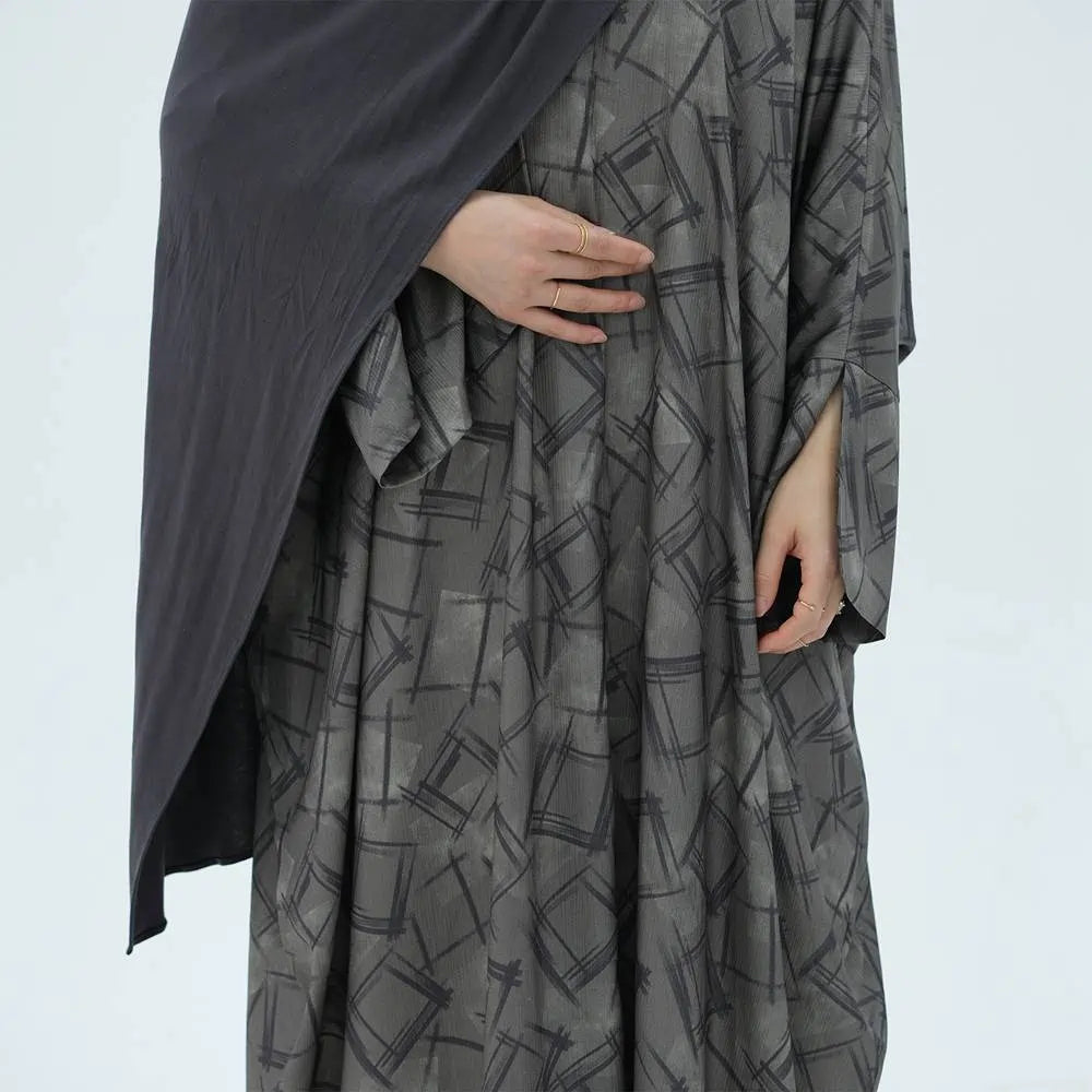 Robe abaya ouverte à imprimé cardigan Moyen-Orient Dubaï #25983