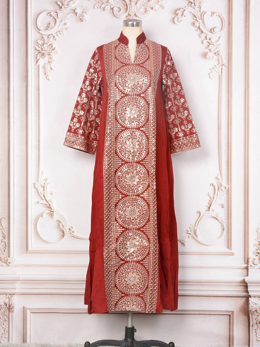 Robe caftan arabe à paillettes de l'Aïd #25397