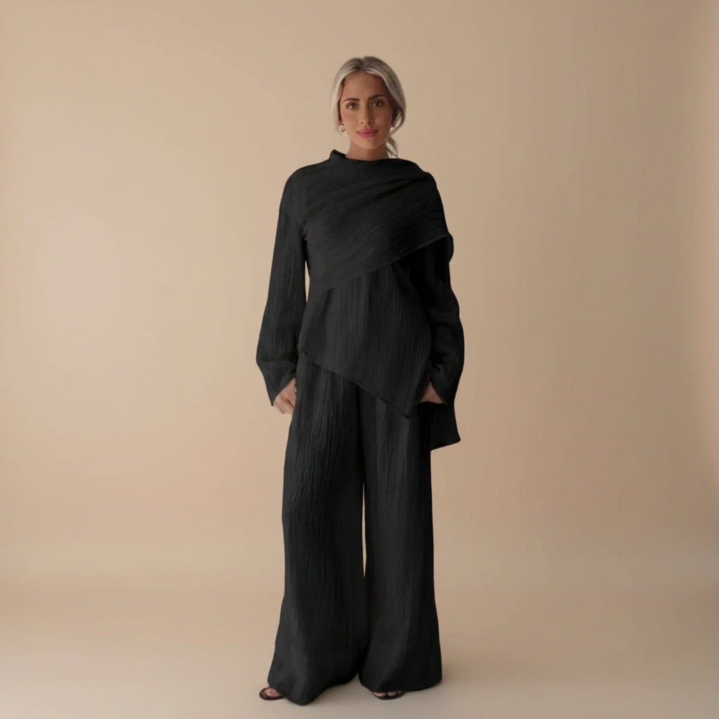 Ensemble 2 pièces froissé haut et pantalon #251034