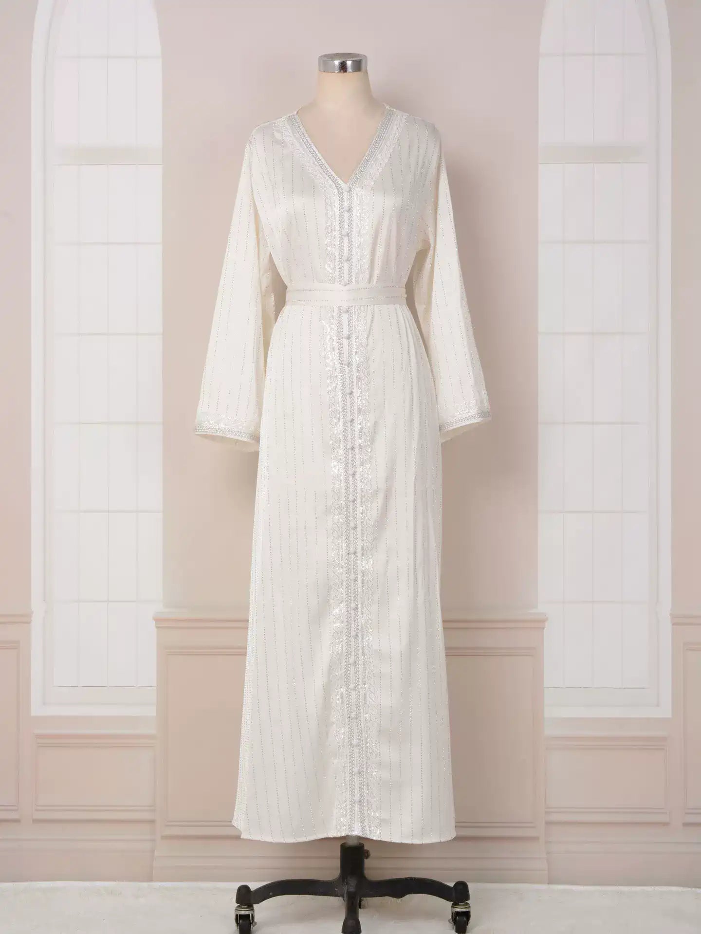 Robe caftan à strass Hotfix Eid #25065