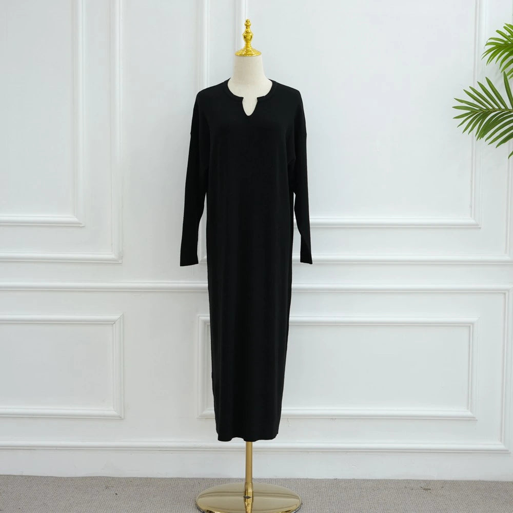 Robe Abaya en maille épaisse et lourde #25W011