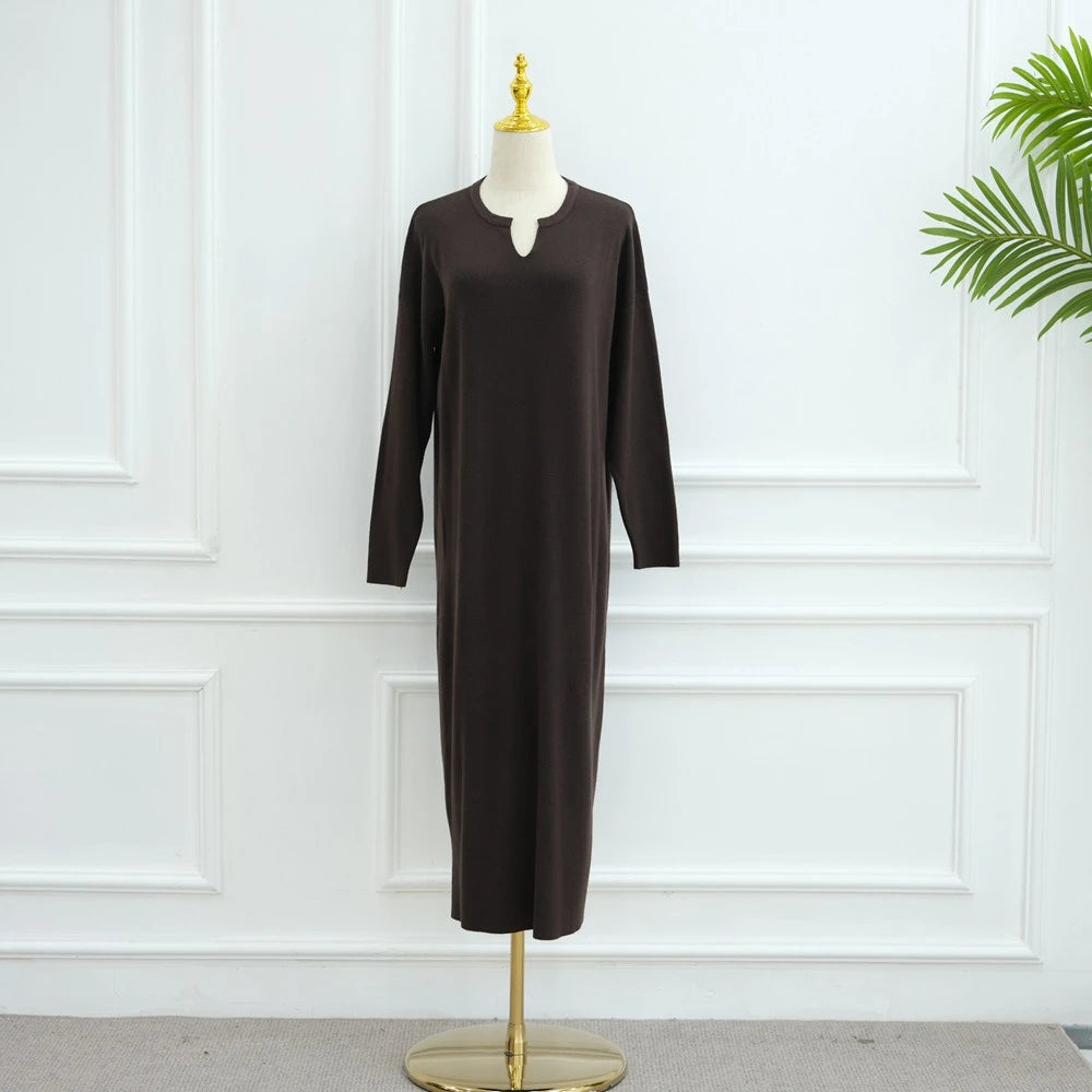 Robe Abaya en maille épaisse et lourde #25W011