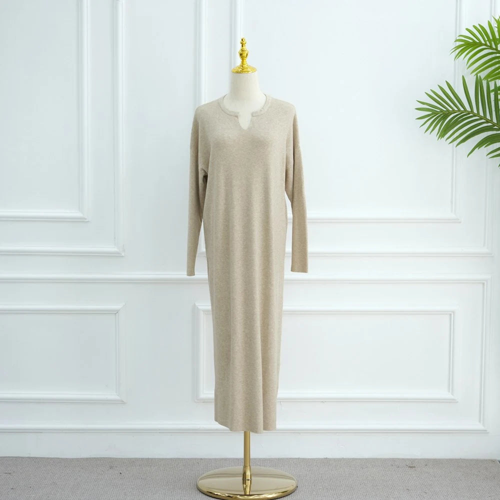 Robe Abaya en maille épaisse et lourde #25W011