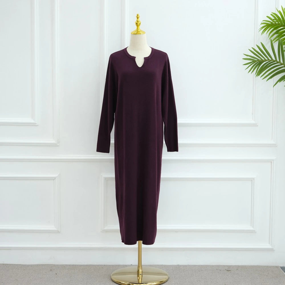 Robe Abaya en maille épaisse et lourde #25W011