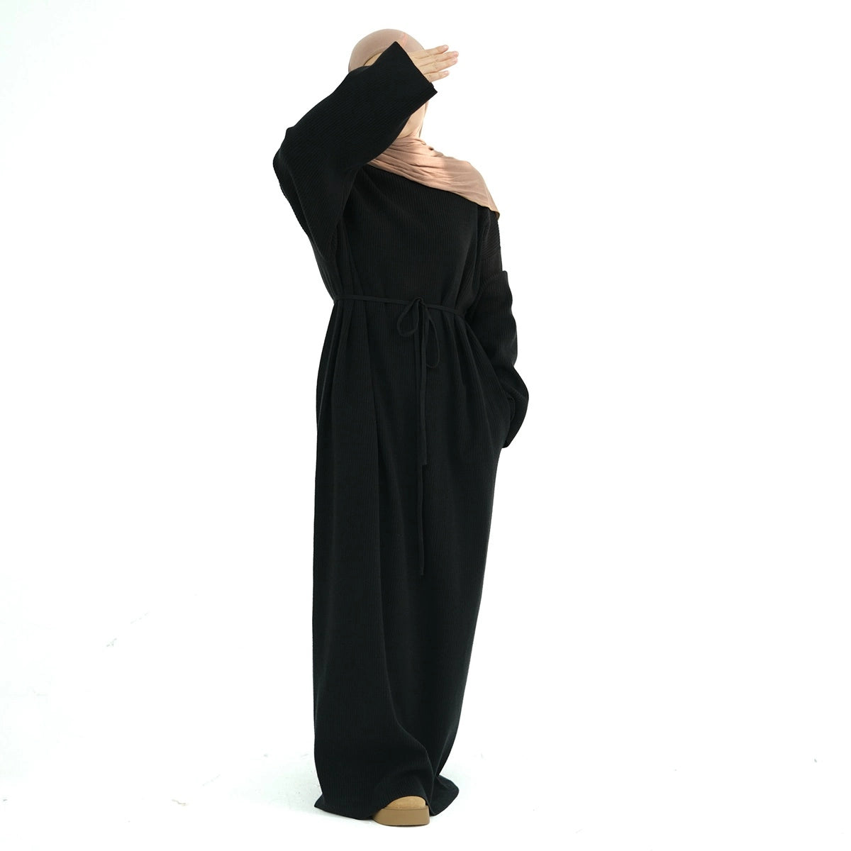 Robe Abaya en tricot épais et épais pour l'hiver et l'automne #24916