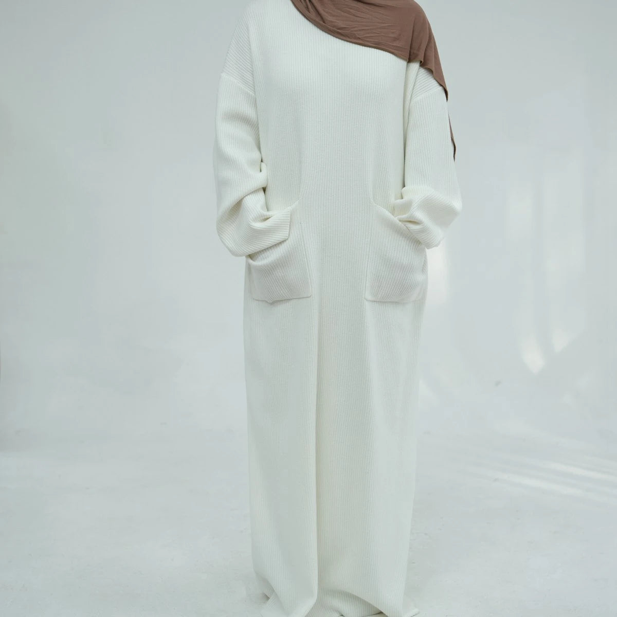 Robe Abaya épaisse en tricot pour l'hiver et l'automne #24917