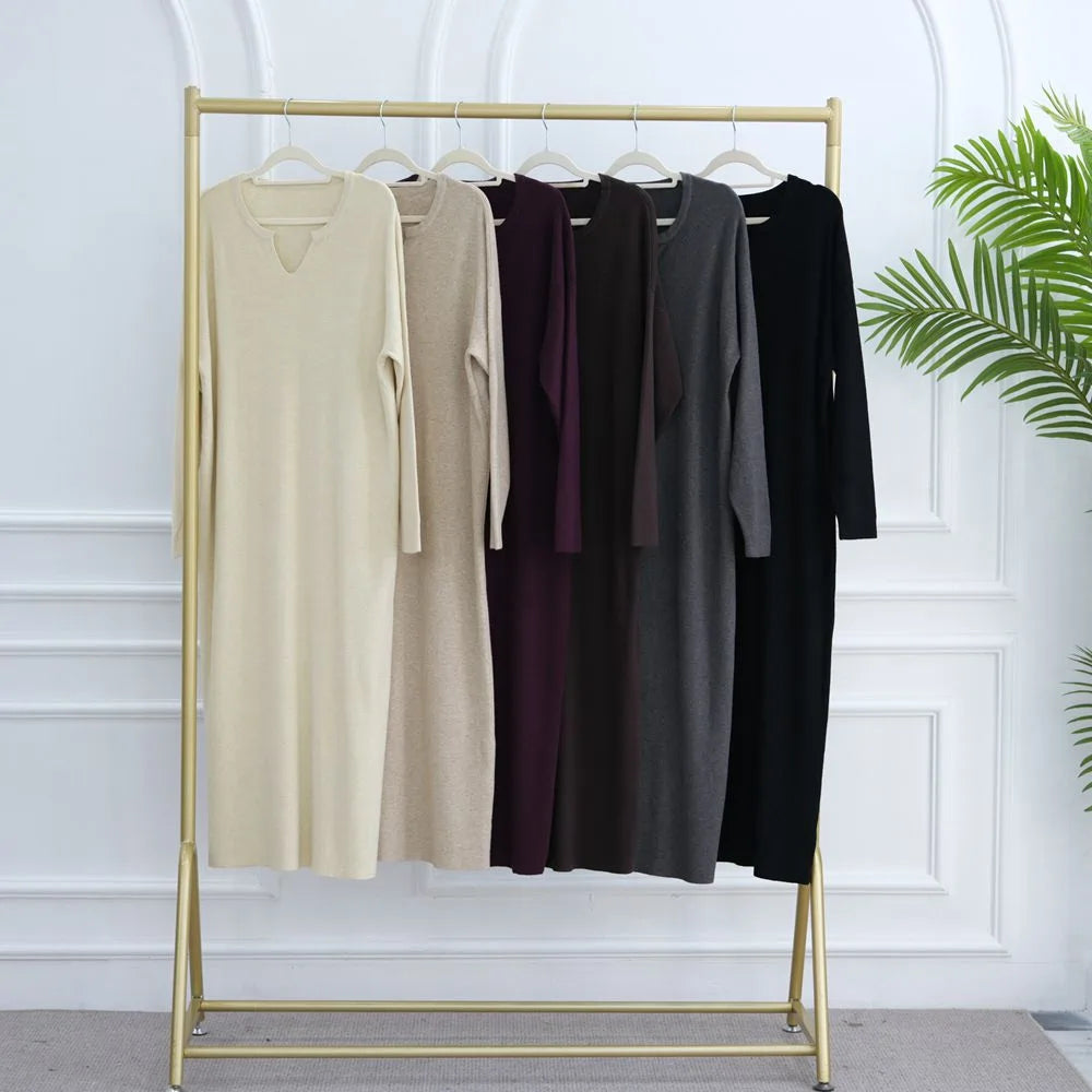 Robe Abaya en maille épaisse et lourde #25W011