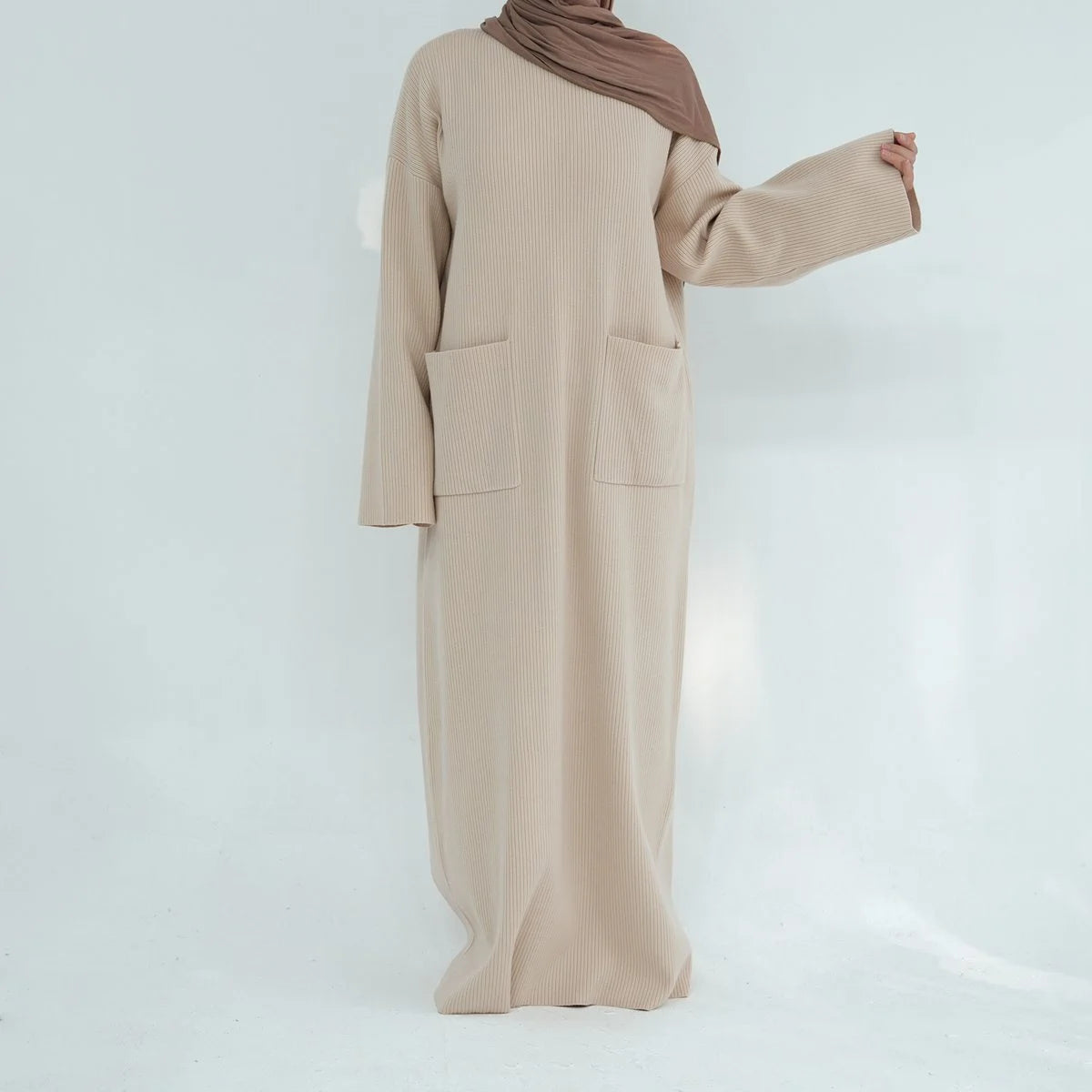 Robe Abaya épaisse en tricot pour l'hiver et l'automne #24917