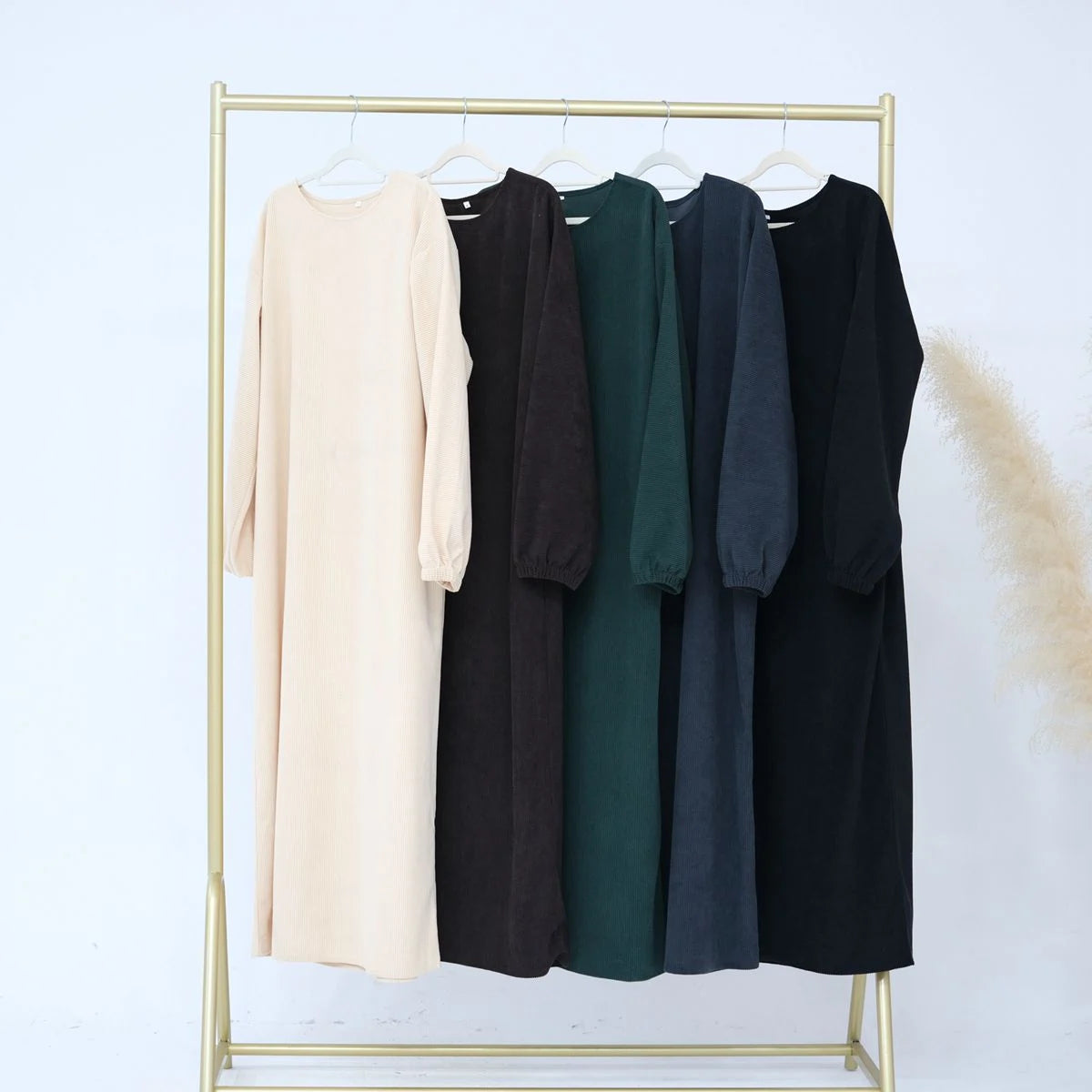 Robe Abaya en velours côtelé hiver-automne #24923