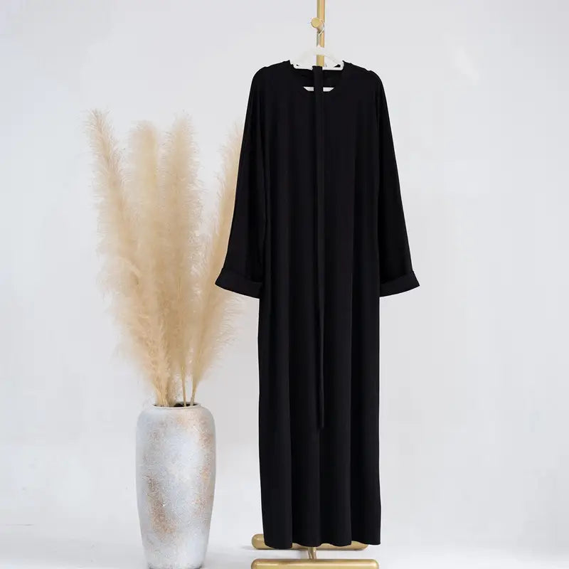 Robe Abaya en tissu tricoté pour femme musulmane, idéale pour l'hiver et l'automne