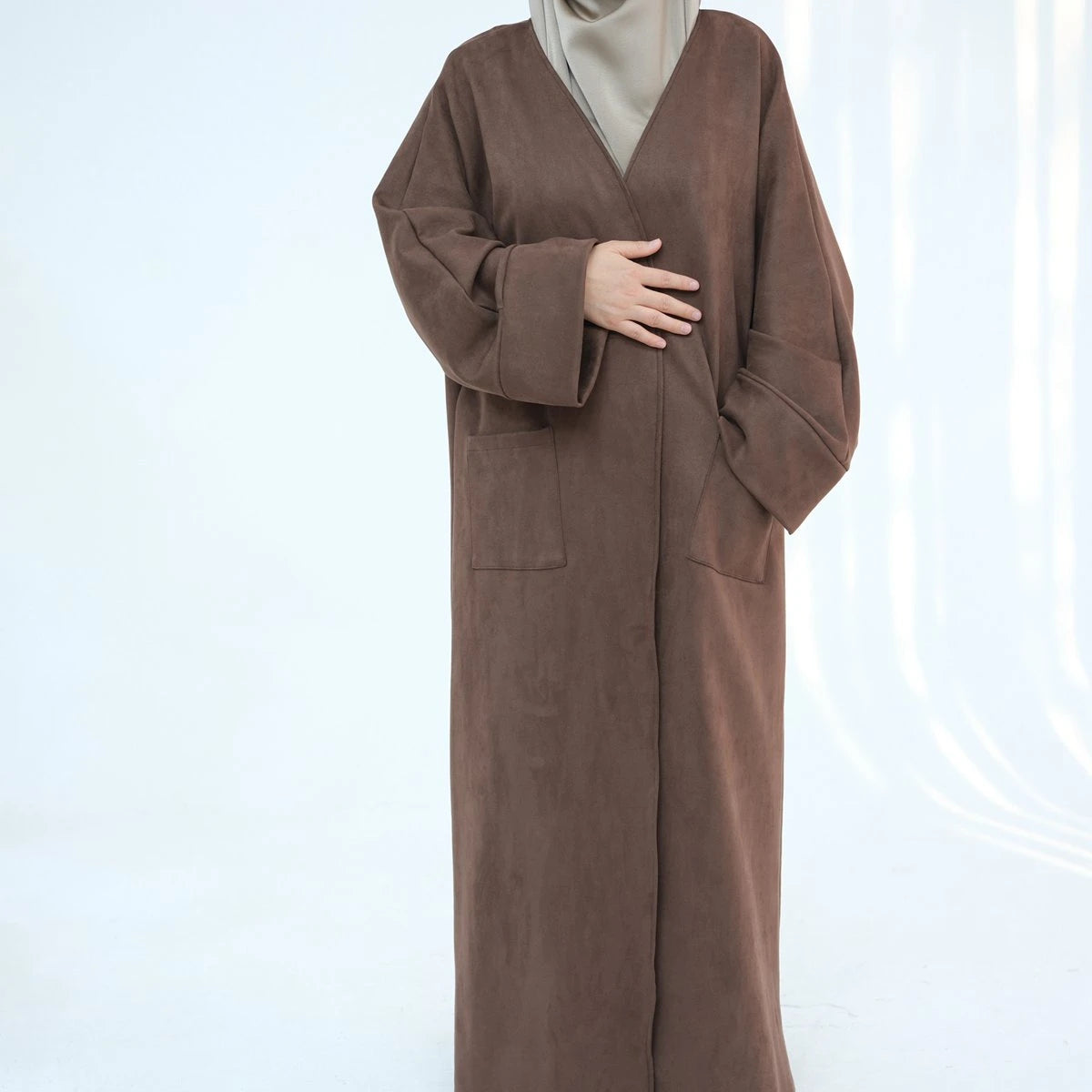 Cardigan en velours ouvert pour l'hiver et l'automne