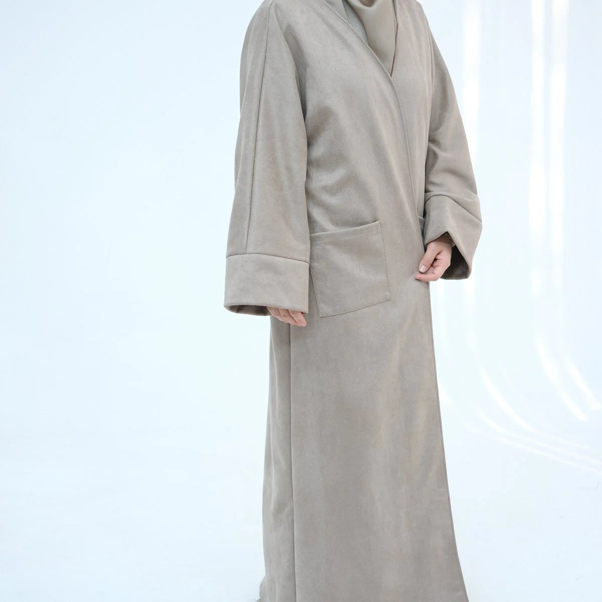 Cardigan en velours ouvert pour l'hiver et l'automne