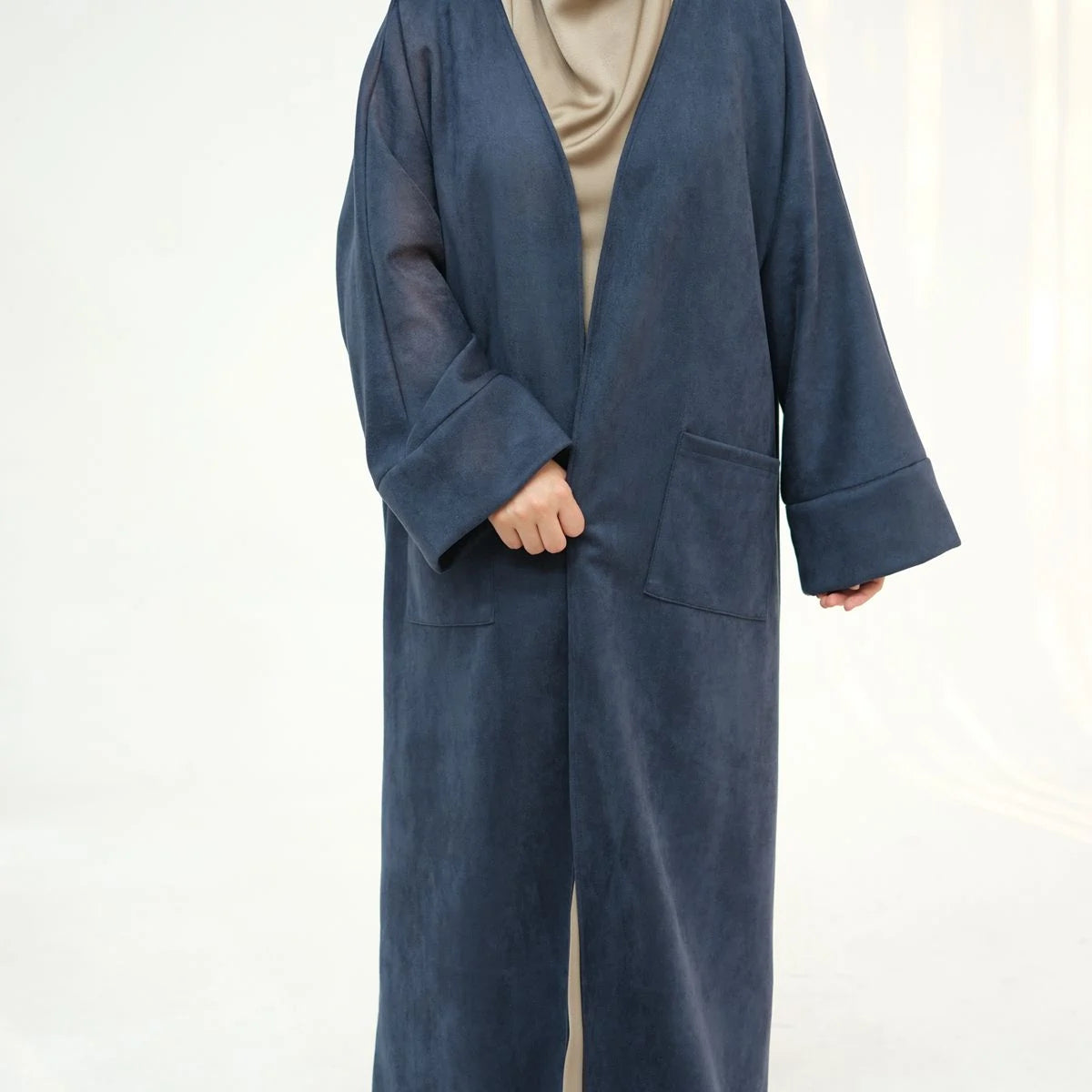 Cardigan en velours ouvert pour l'hiver et l'automne