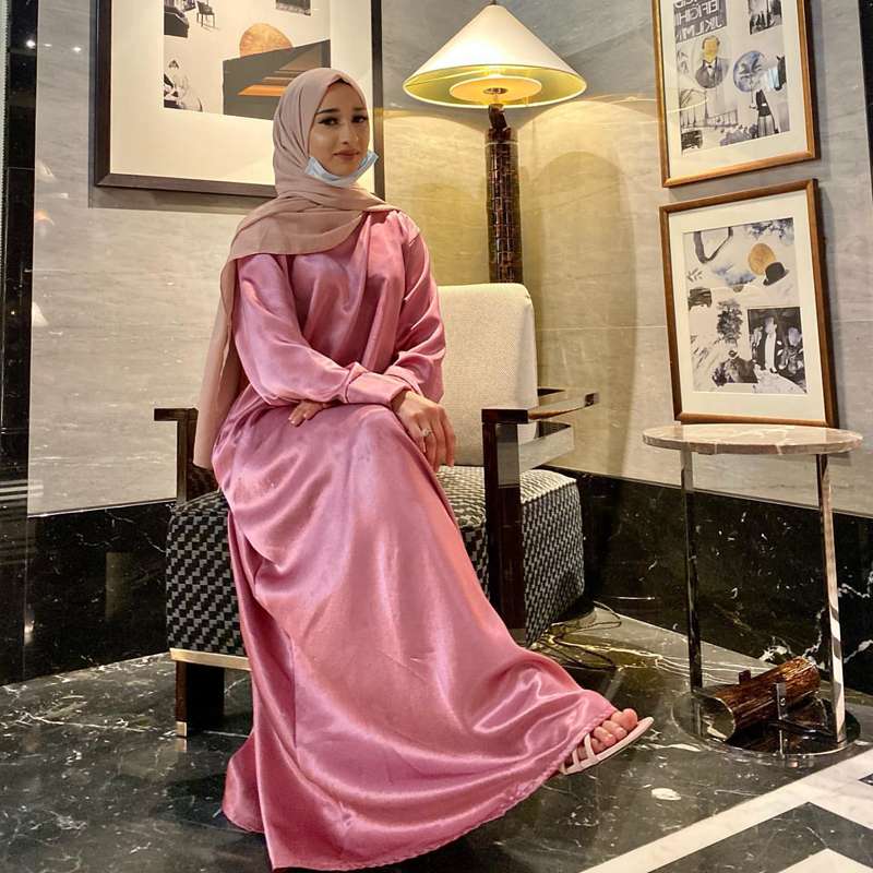 Robe Abaya en satin pour femmes musulmanes, 13 couleurs unies, style turc, Moyen-Orient