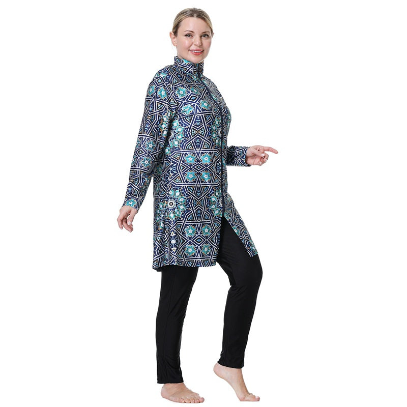 Maillot de bain grande taille 3XL-8XL imprimé pour femmes musulmanes arabes burkini