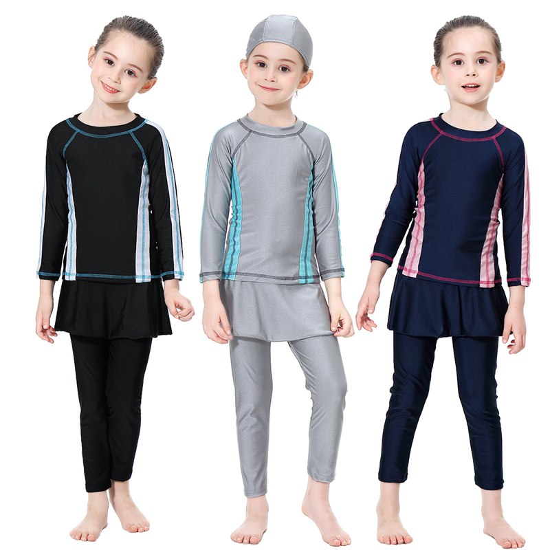 Maillots de bain pour filles musulmanes, burkinis pour enfants
