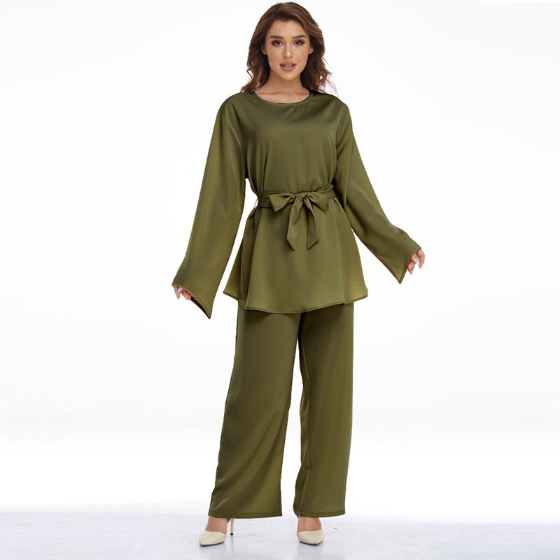 Ensemble de costume 2 pièces pour femmes musulmanes, vêtements de bureau, haut et pantalon
