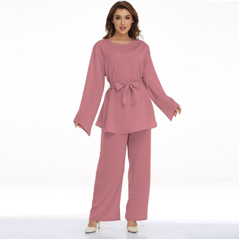 Ensemble de costume 2 pièces pour femmes musulmanes, vêtements de bureau, haut et pantalon