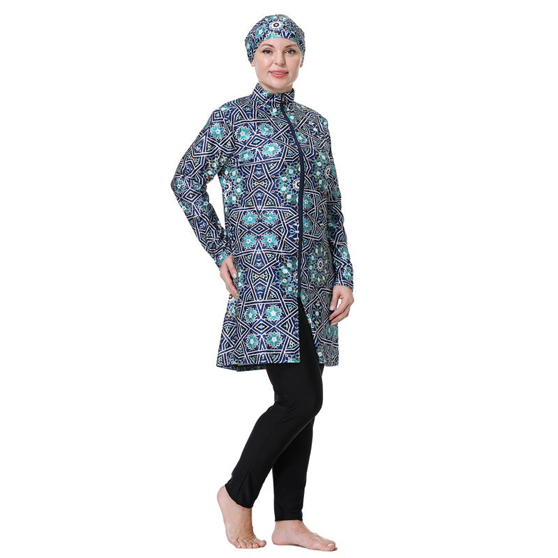 Maillot de bain grande taille 3XL-8XL imprimé pour femmes musulmanes arabes burkini