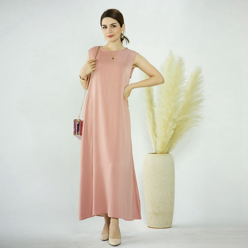 Sous-robe sans manches pour femmes musulmanes