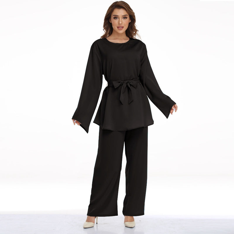 Ensemble de costume 2 pièces pour femmes musulmanes, vêtements de bureau, haut et pantalon