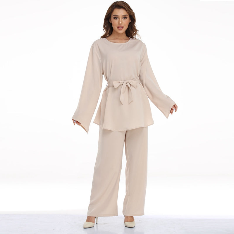 Ensemble de costume 2 pièces pour femmes musulmanes, vêtements de bureau, haut et pantalon