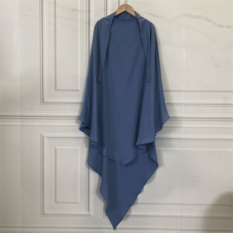Khimar en mousseline de soie pour femmes musulmanes, hijab aérien