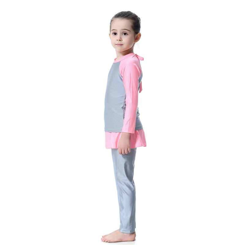 Ensemble 3 pièces Burkinis pour fille musulmane, maillot de bain pour enfant