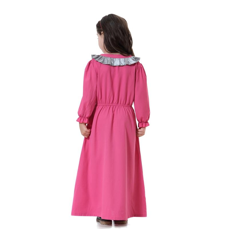 Robe Abaya à manches longues et col en V pour filles et enfants arabes du Moyen-Orient