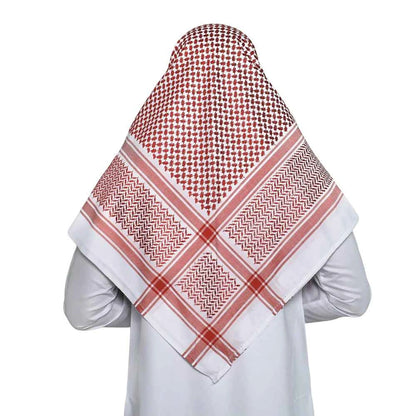 Authentic Keffiyeh Arab Head Covering Scarf for Men Sheikh, Islamic Muslim Turban Emirates Dubai Men Headwear Hijab