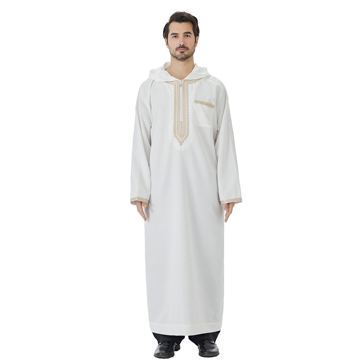 Arabic Hooded Thobe Islamic Muslim Jubba Djellaba For Men #26T847